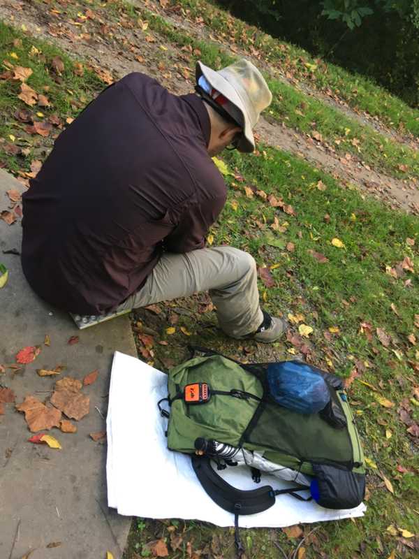 Resting with Pack on Home Wrap